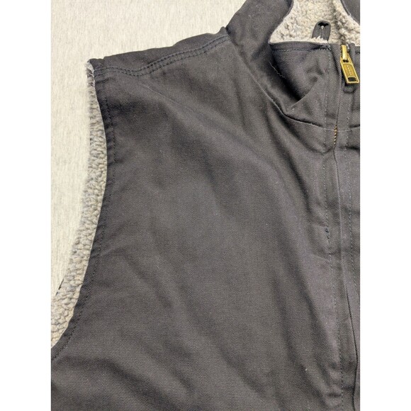 New Forge Vest Mens Black Cotton Sherpa Lined Workwear Full Zip Western Size 2XL - Picture 6 of 11